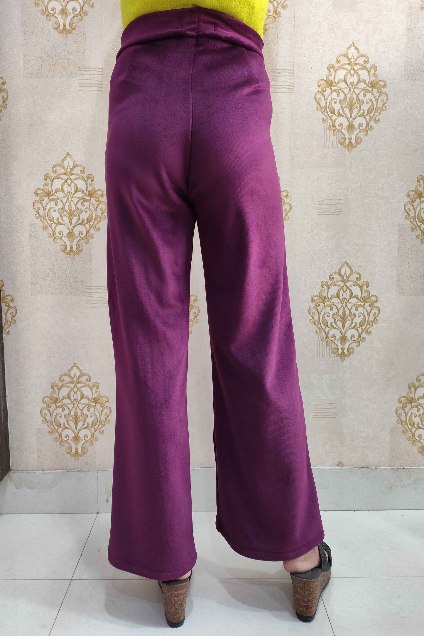 Wine Velvet Fleece Pants