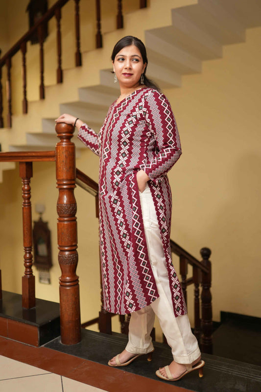 Buy Plus Size Winter Whispers Woollen Kurta At Apella | Sizes XS to 10 XL | India | Free Delivery | Customized