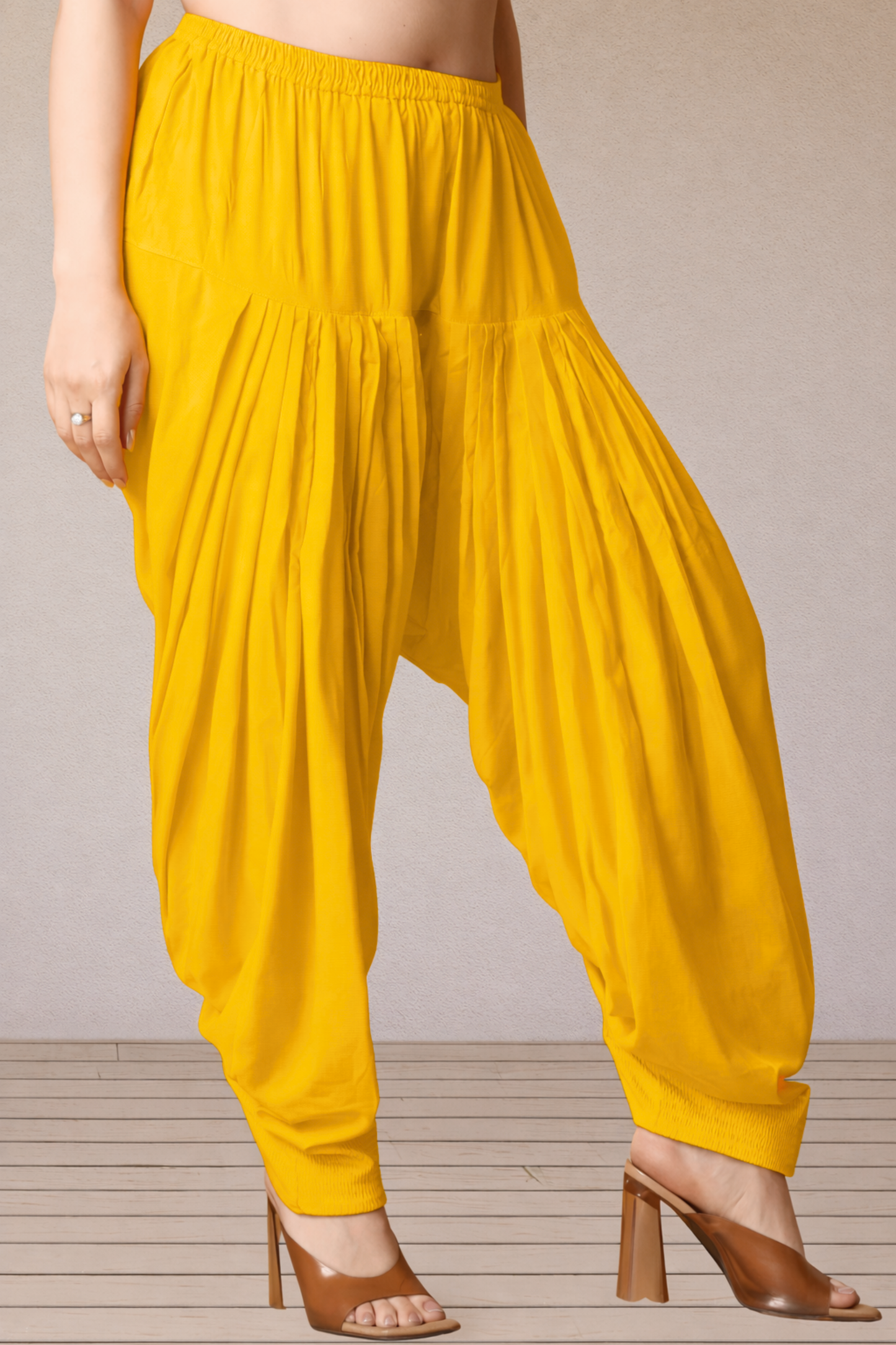 Yellow Rayon Patiala Salwar
