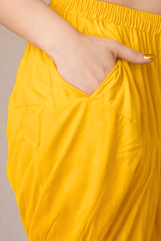 Yellow Rayon Patiala Salwar