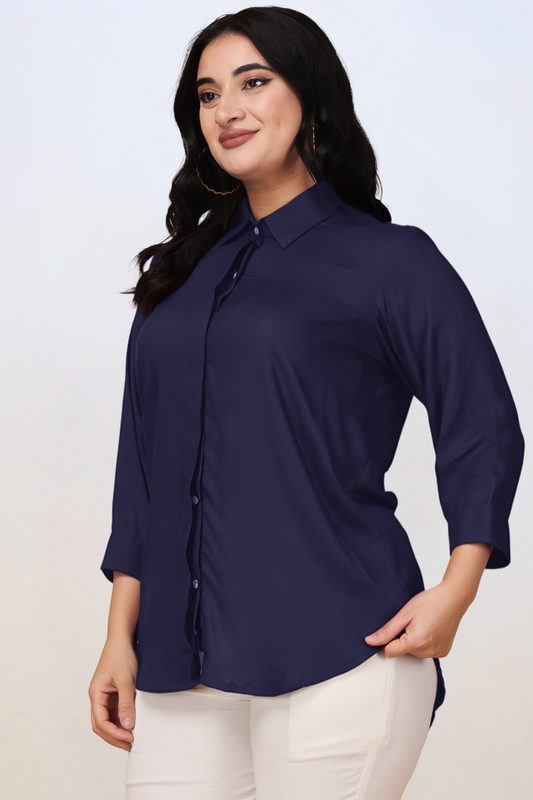 Ocean Breeze Solid Rayon Shirt