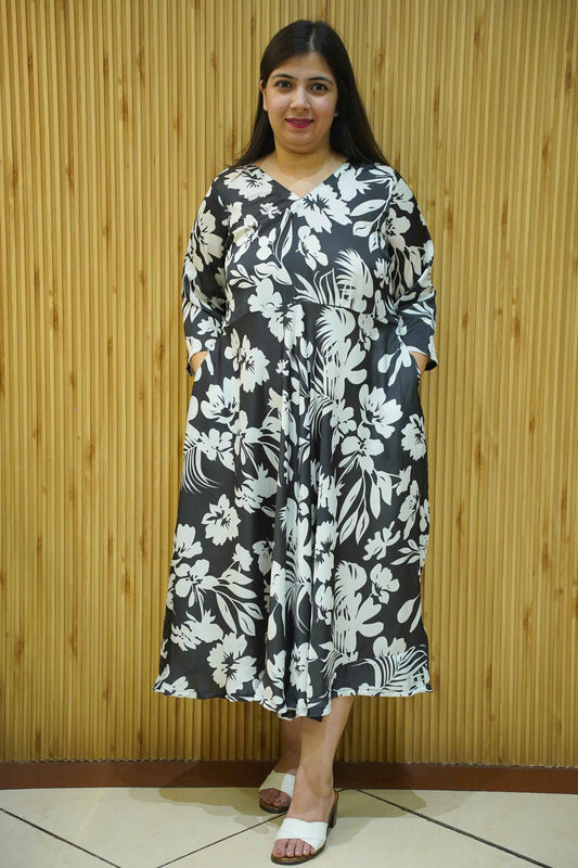 Paradise Escape Floral Calf Dress