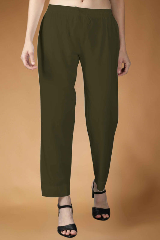 Army Green Rayon Kurti Pant