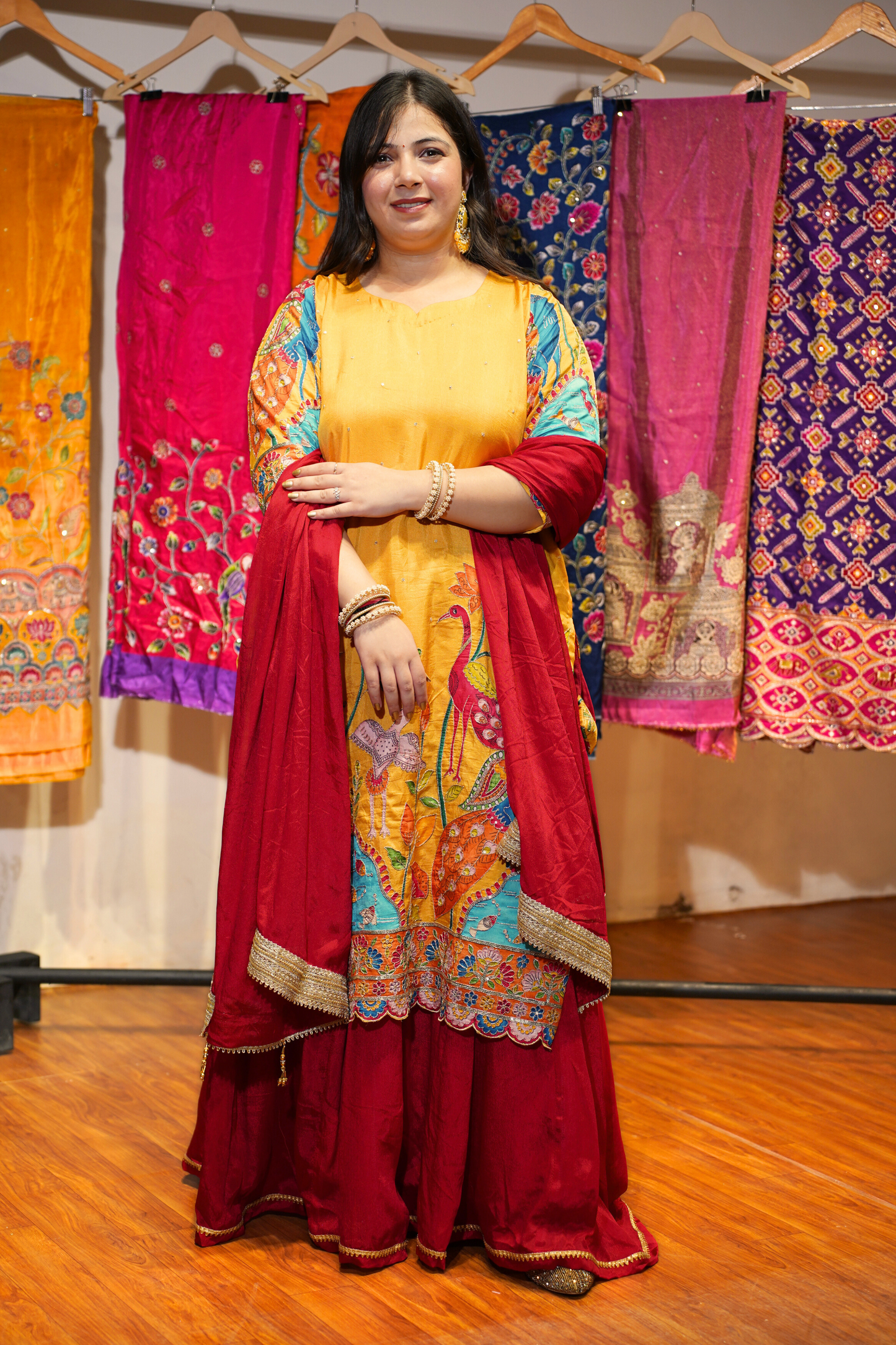 Arunima Mohar Skirt Suit with Peacock Motifs