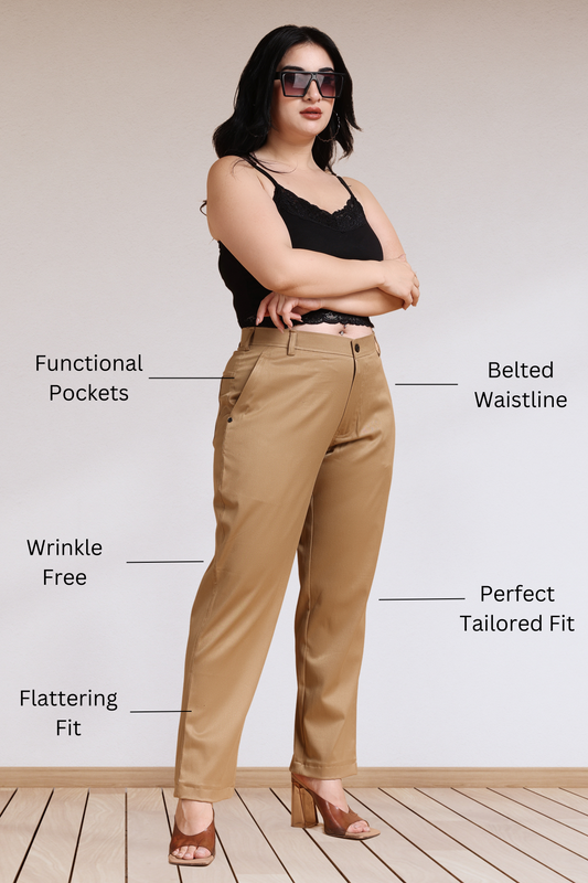 Buy Plus Size Stretchable Lycra Formal Trousers At Apella | Sizes XS to 10 XL | India | Free Delivery | Customized