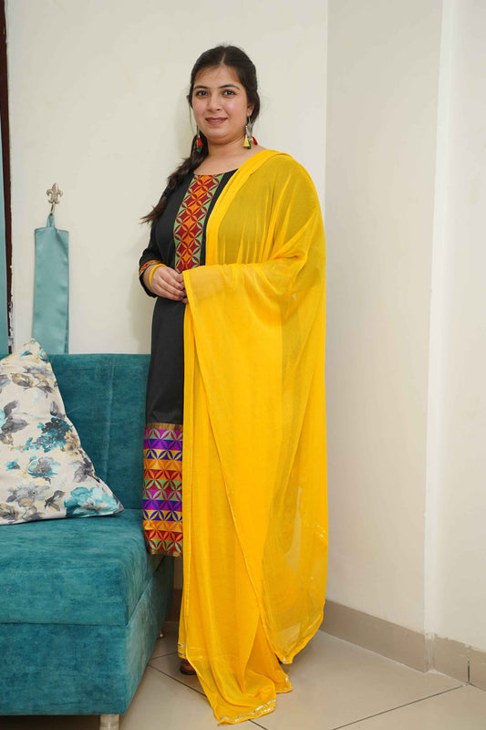 Gold Eclipse Churidar Suit Set