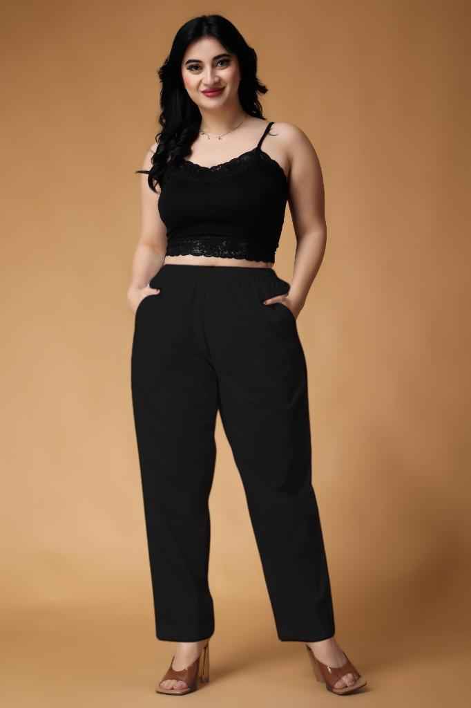 Black Cotton Kurti Pant