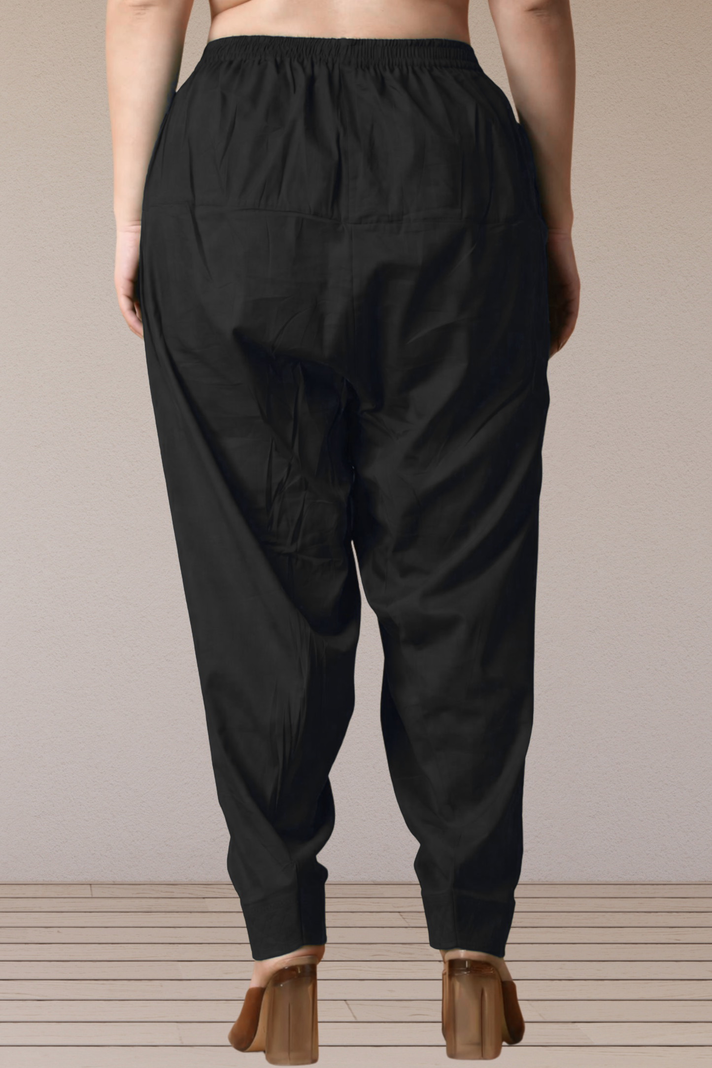 Black Pleated Cotton Salwar