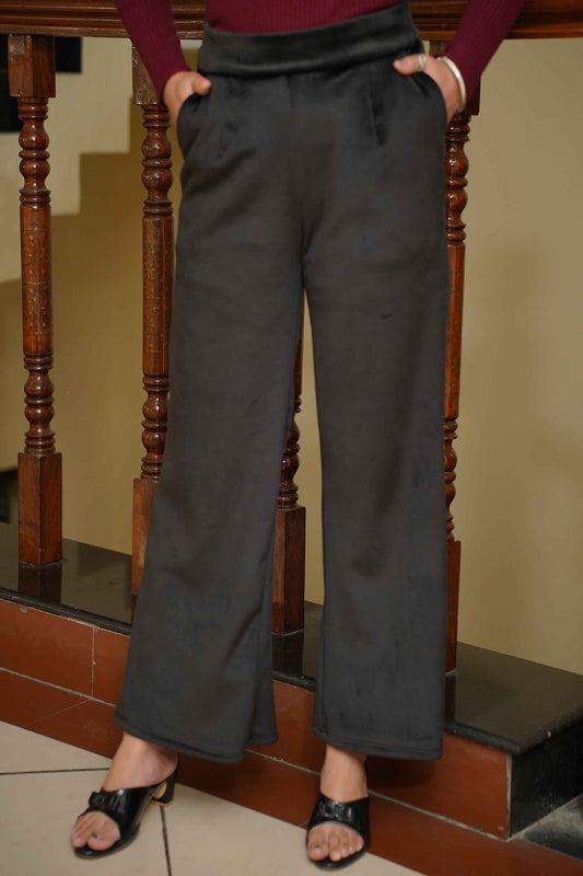 Black Velvet Fleece Pants