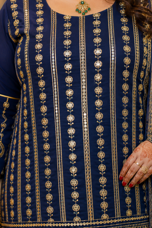 Midnight Muse Embroidered Georgette Suit
