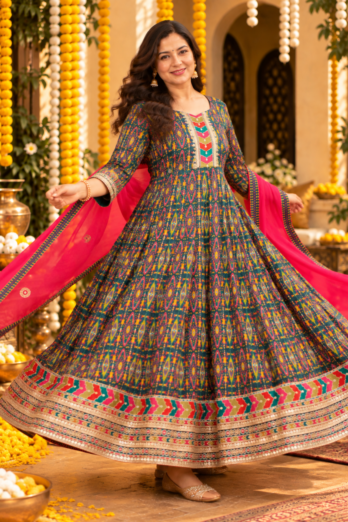 Neel Gulzar Anarkali Dress With Zari Embroidery