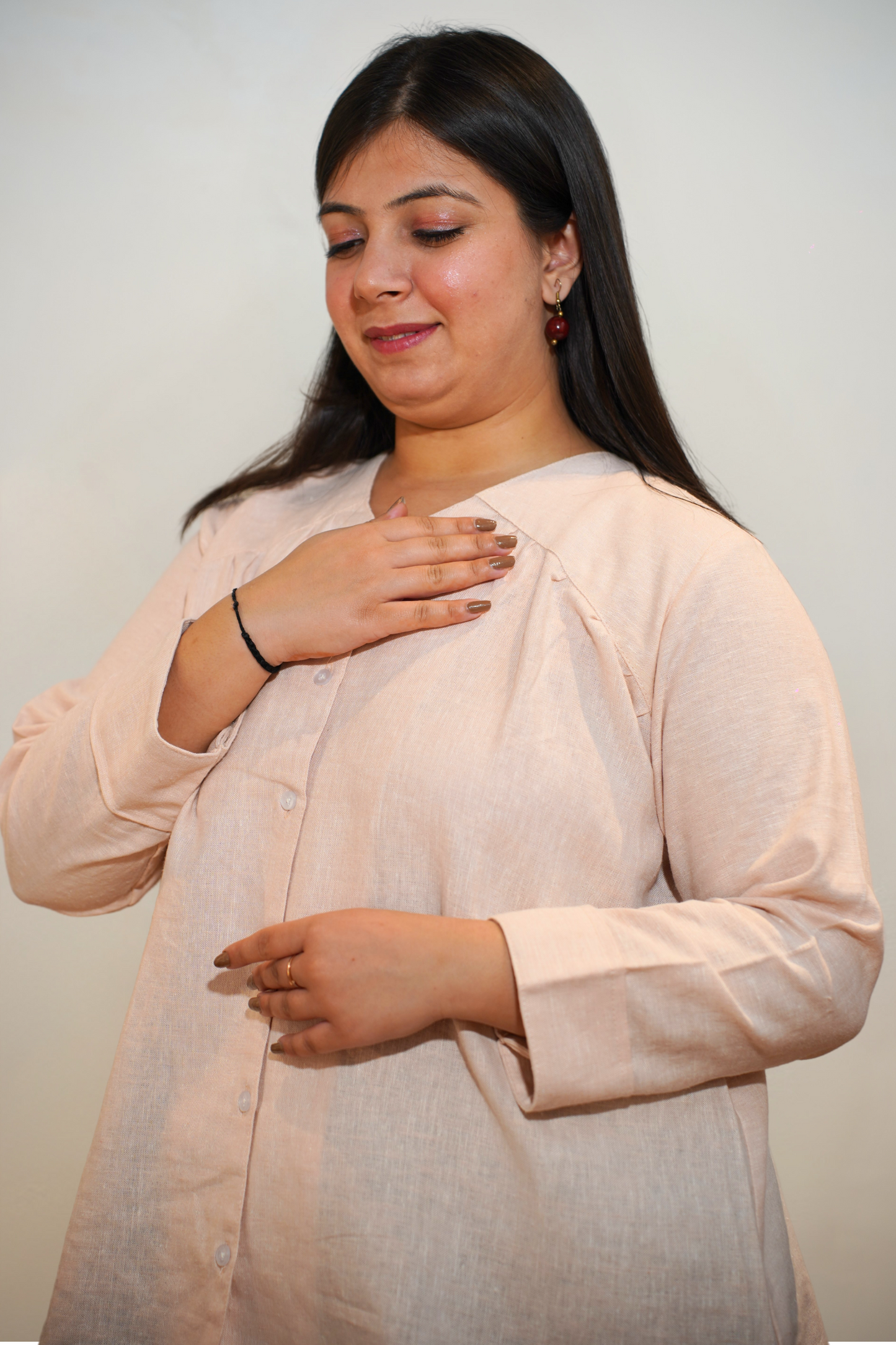 Blush Whisper Cotton Linen Kurta