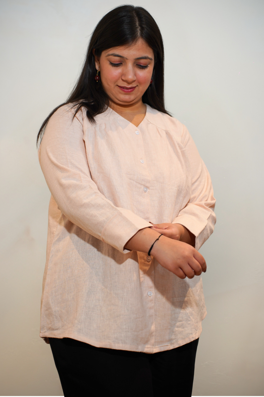 Blush Whisper Cotton Linen Kurta