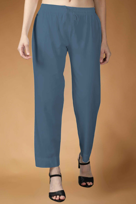 Cobalt Blue Rayon Kurti Pant