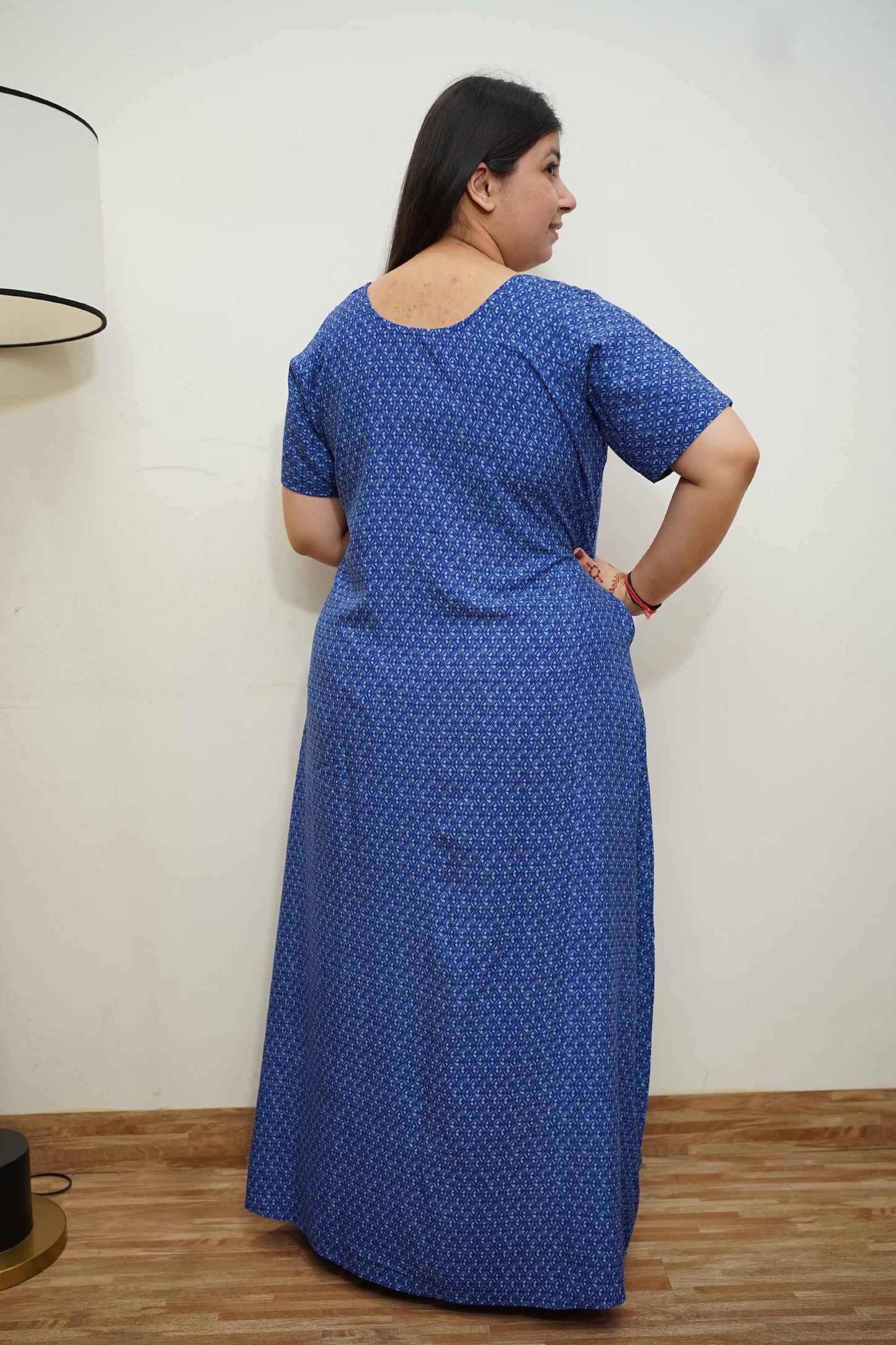 Cozy Cobalt Rayon Night Gown