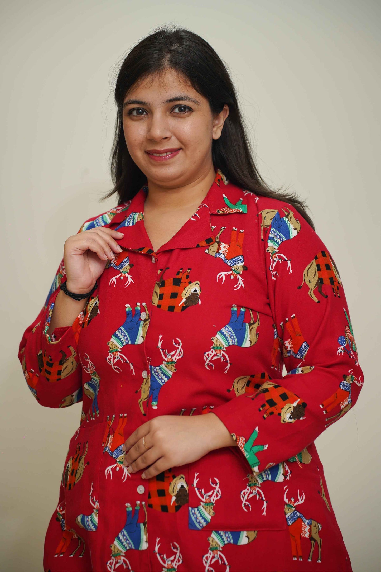 Crimson Forest Woollen Night Suit