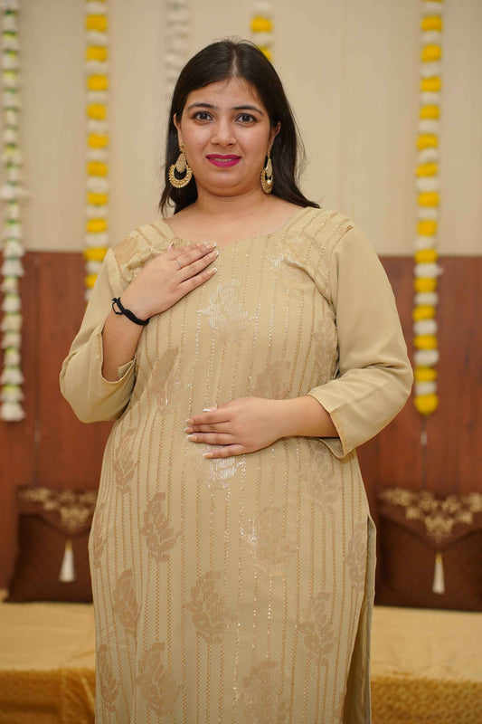 Gold Sequin Georgette Suit Set