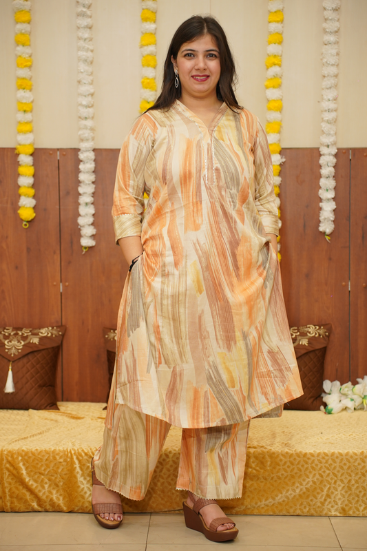 Earthy Peach Co-ord Suit Set