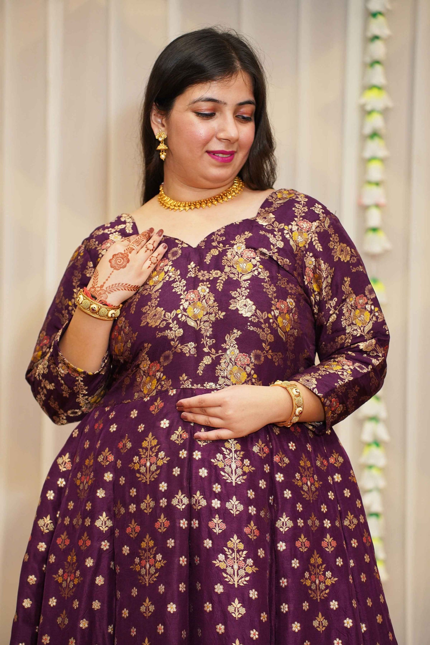 Farheena Jacquard Silk Anarkali Suit