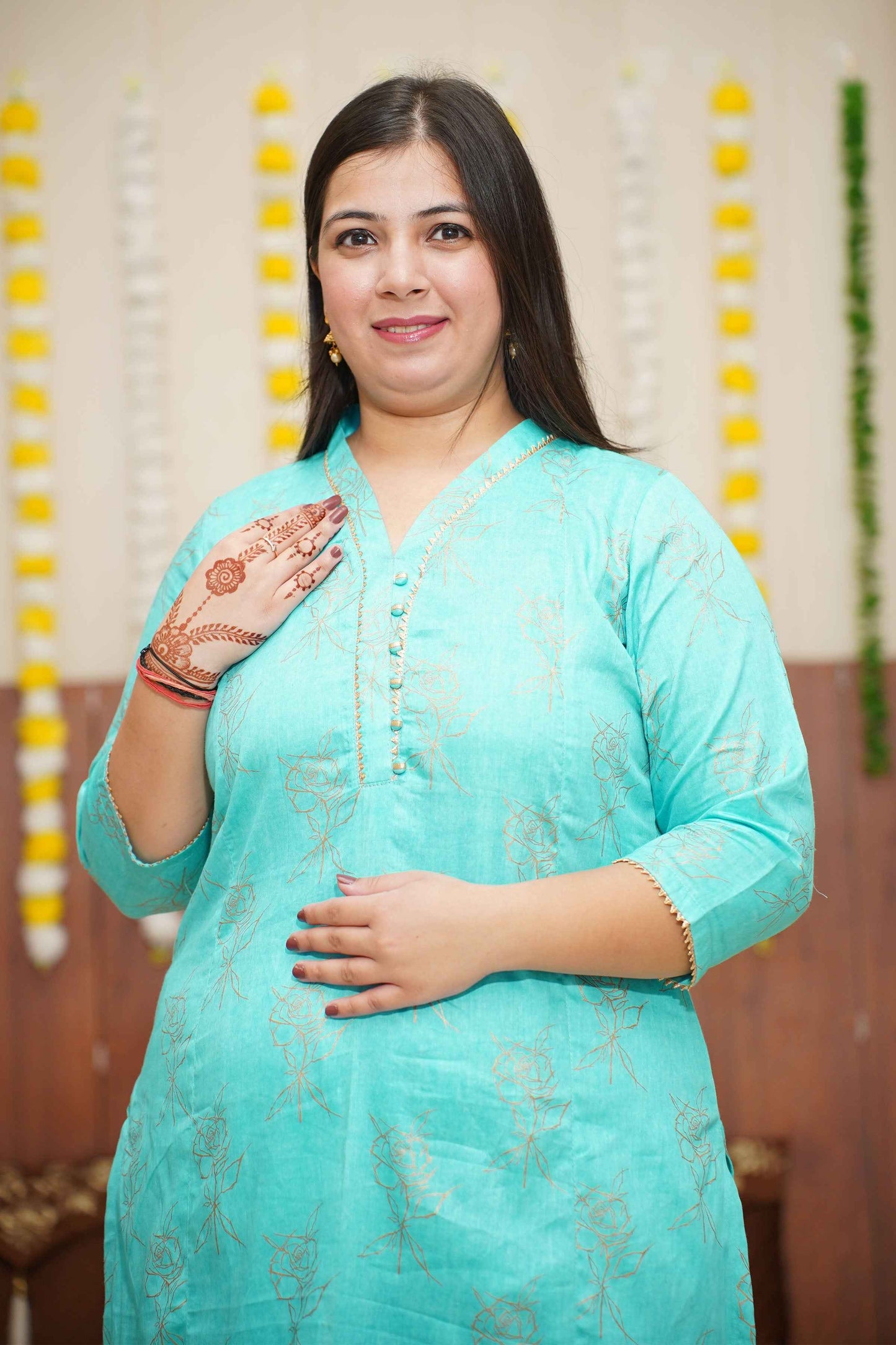 Firozi Foiled Co-ord Suit Set