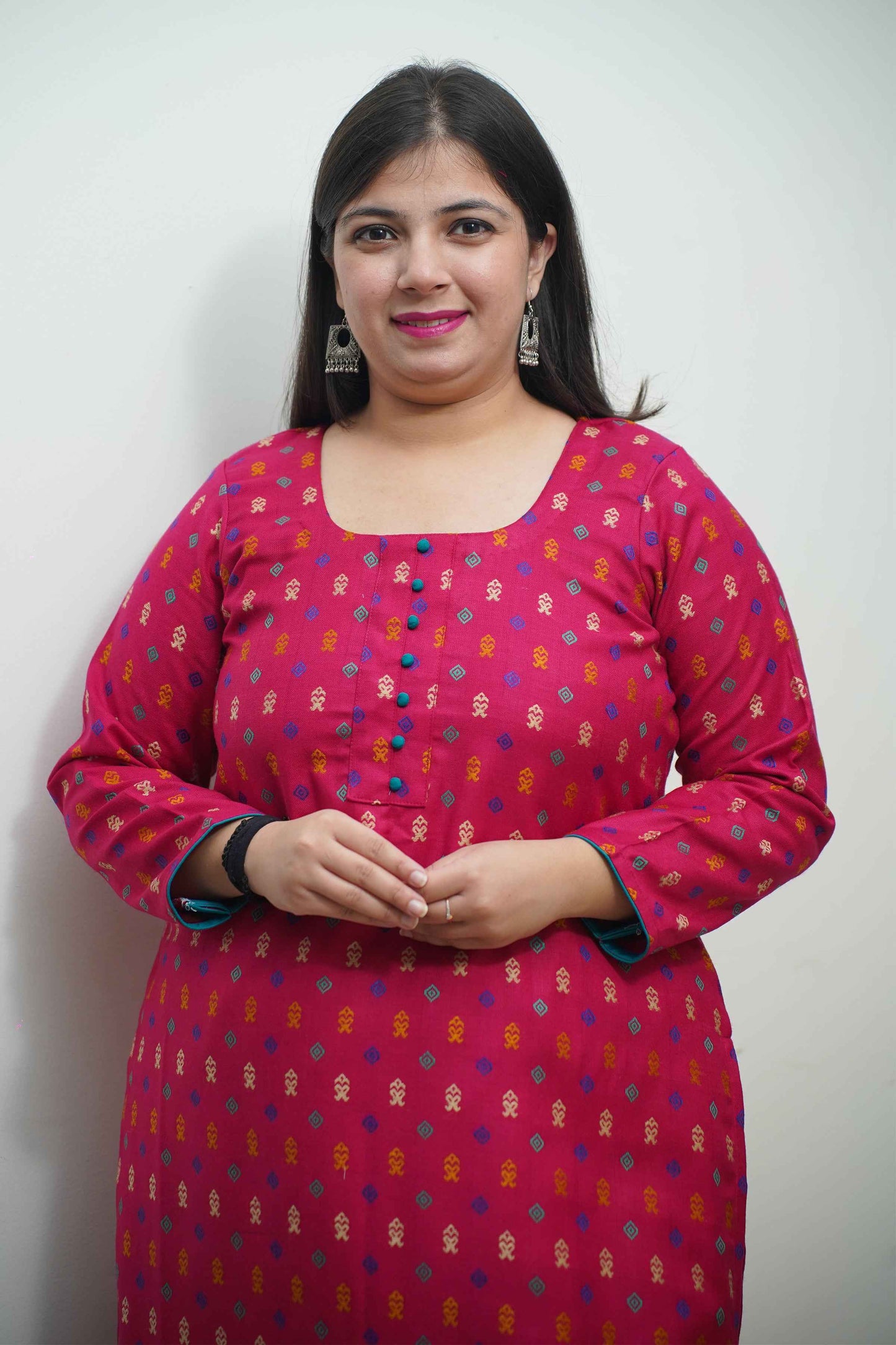 Fushcia Fusion Woollen Kurta