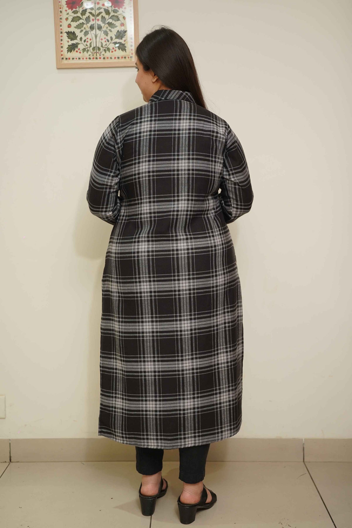 Graphite Black Woollen Kurta