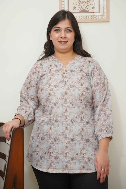 Autumn Bloom Printed Short Kurta