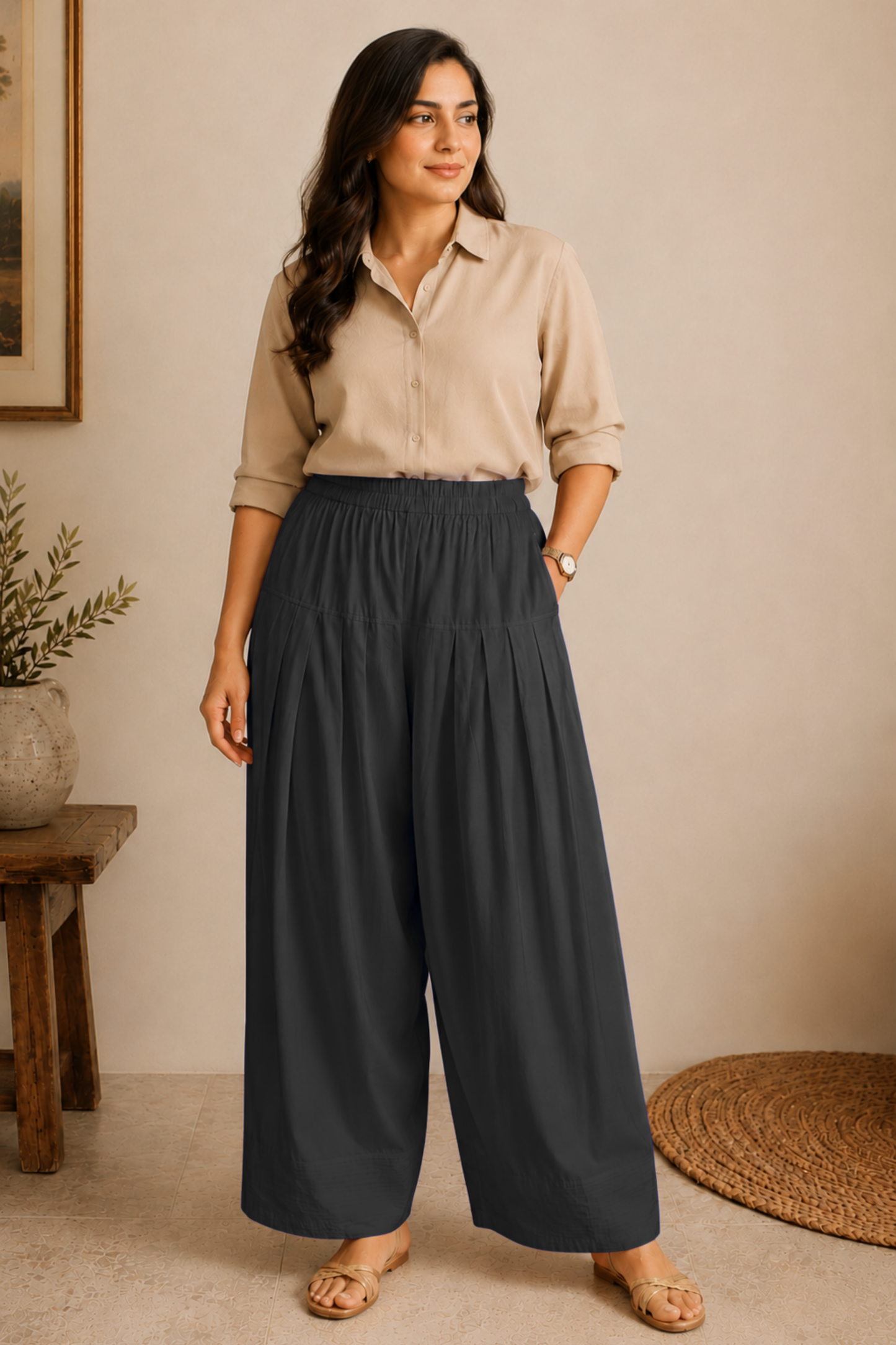 Dark Grey Rayon Farshi Salwar