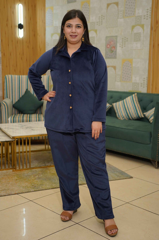 Indigo Hearth Velvet Co-ord Set