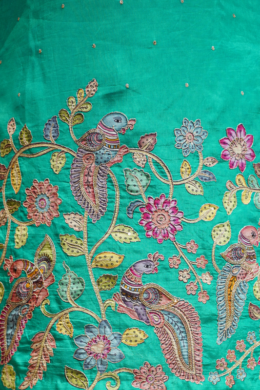 Kamya Silk Sharara Suit with Peacock Motifs