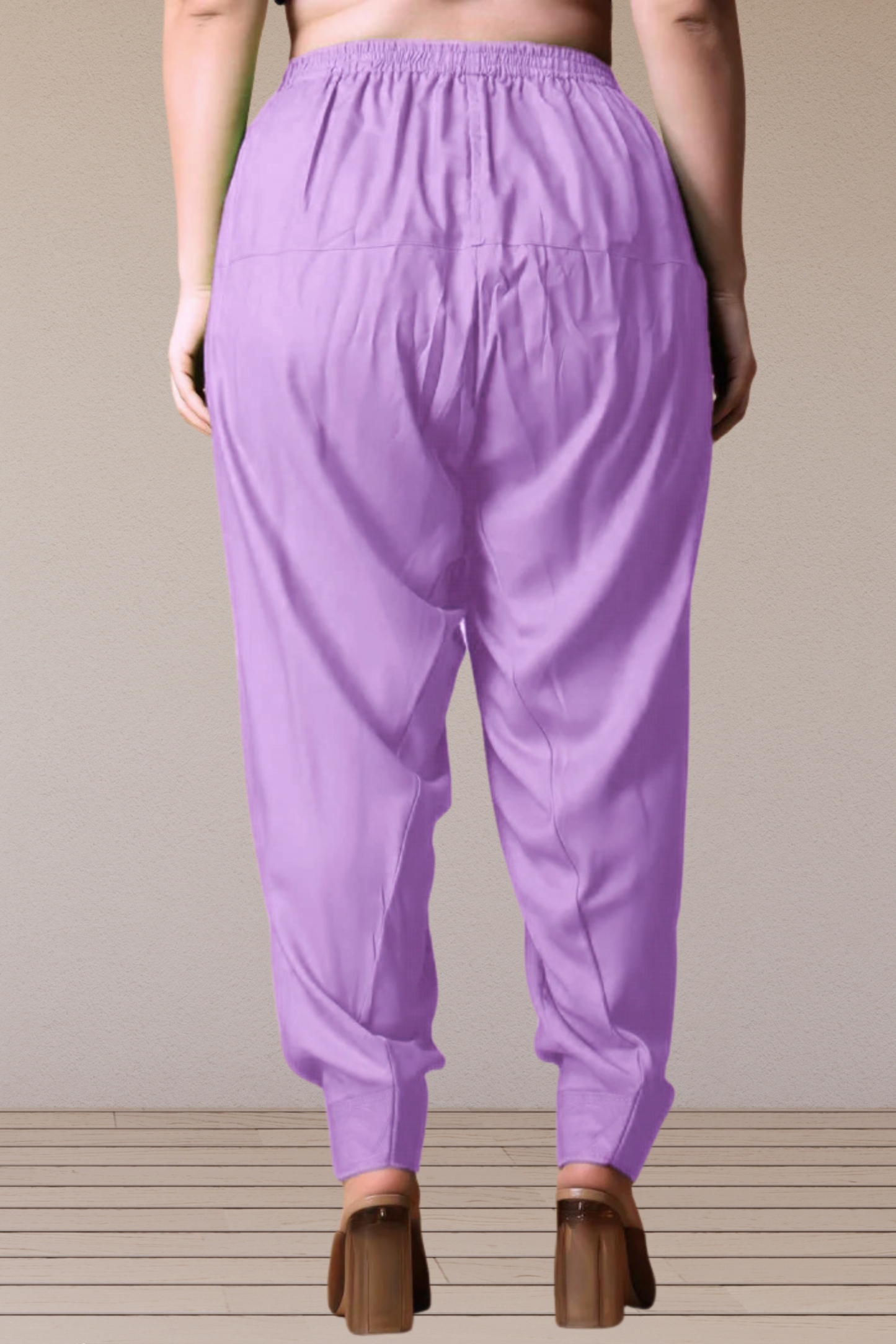 Lavender Pleated Rayon Salwar