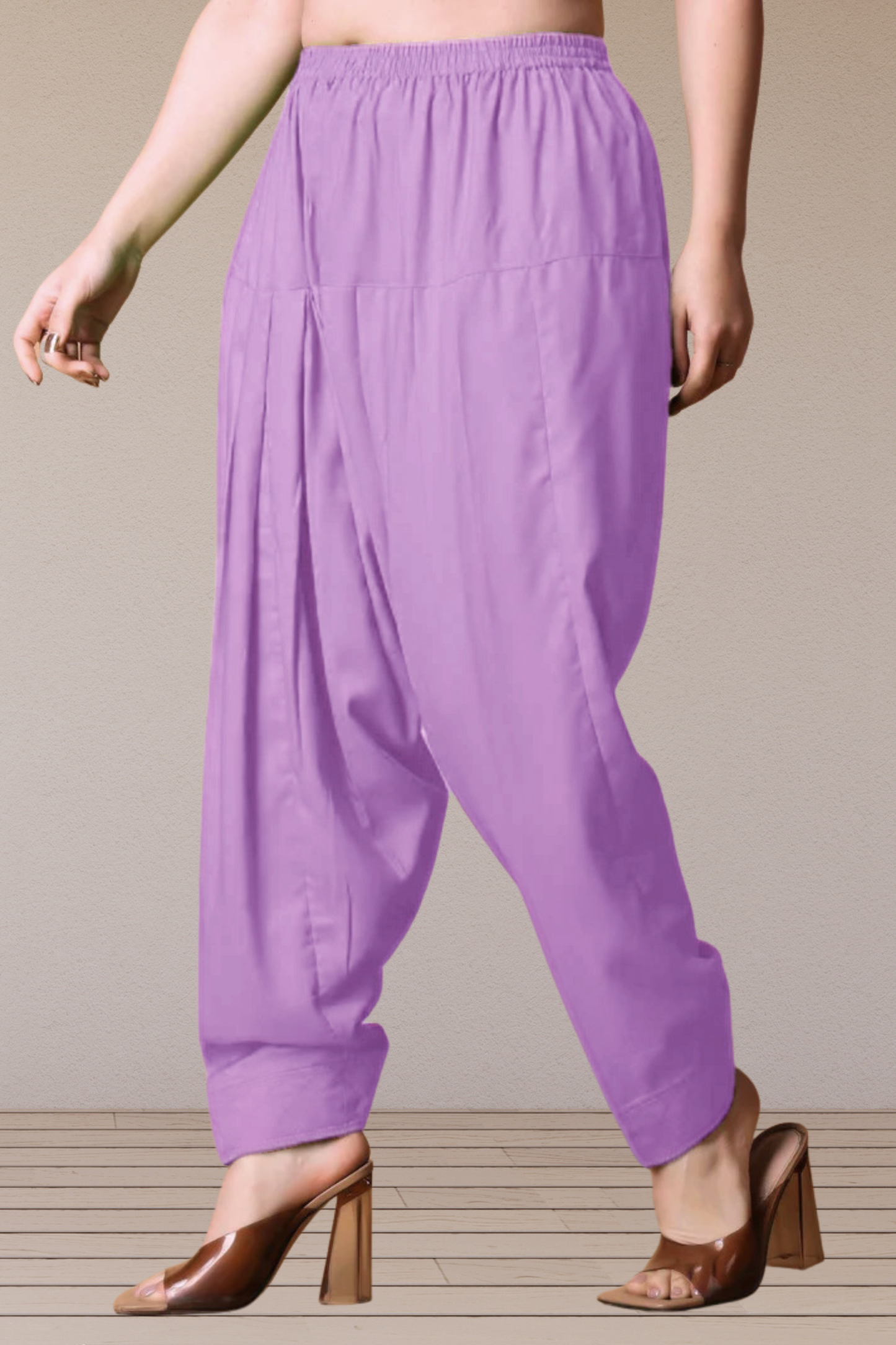 Lavender Rayon Pleated Salwar