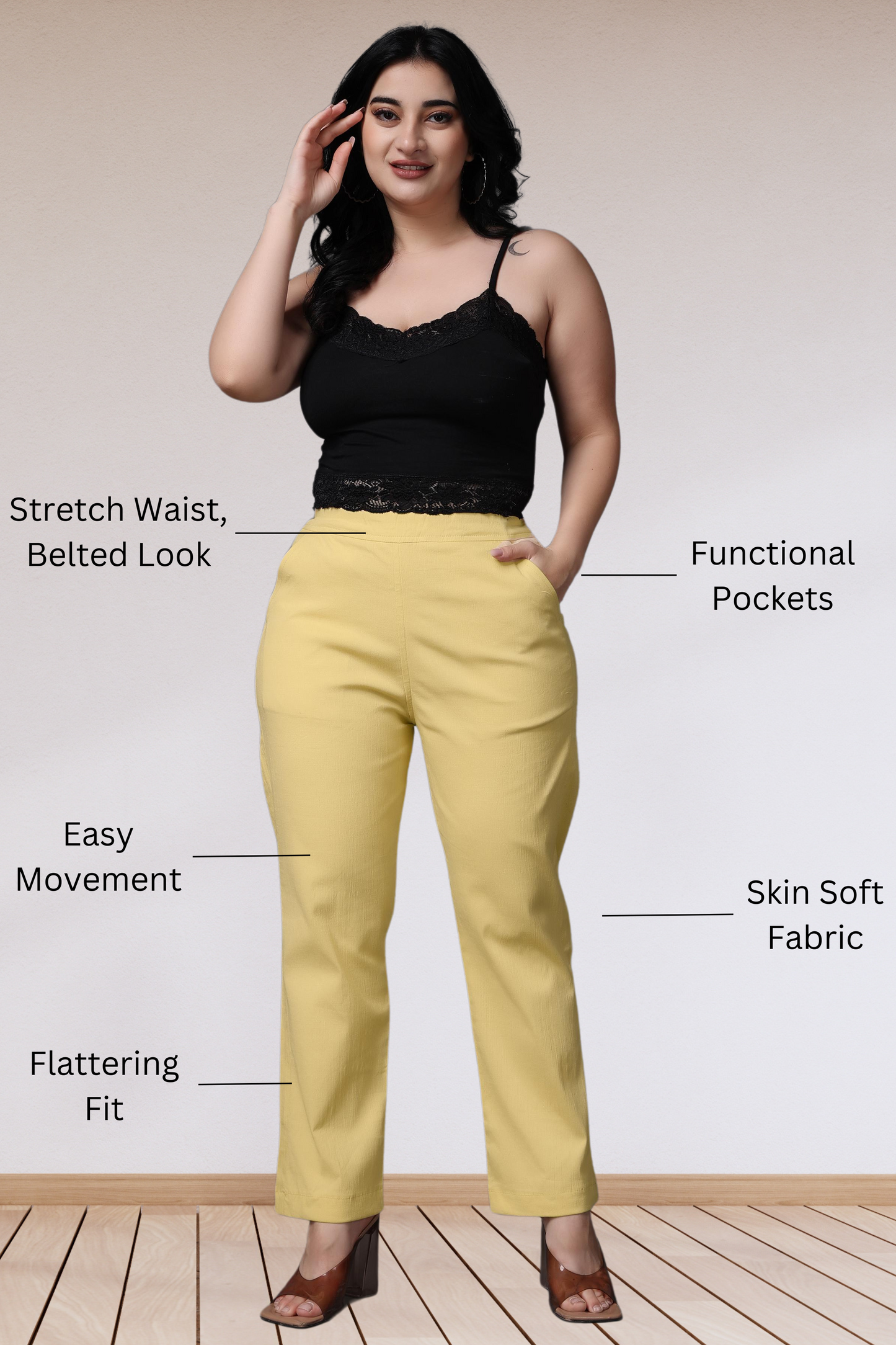 Lemon Lycra Slub Pants