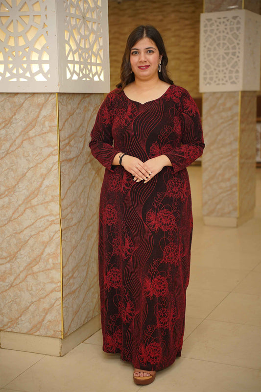 Crimson Dusk Glimmer Cocktail Dress