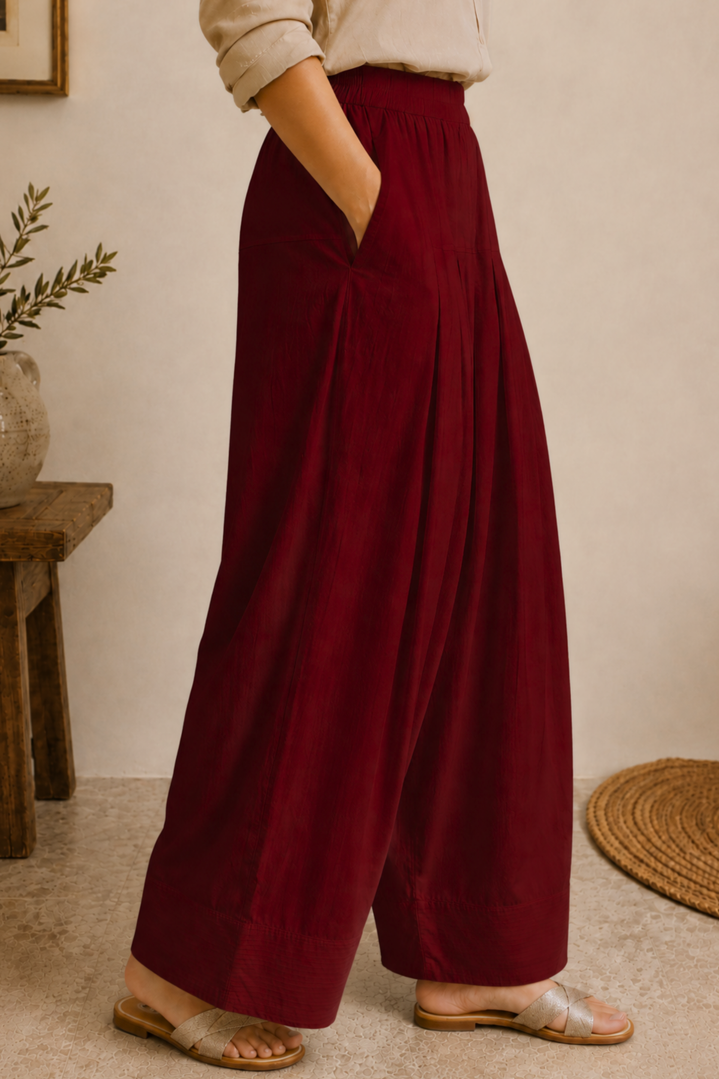 Maroon Rayon Farshi Salwar