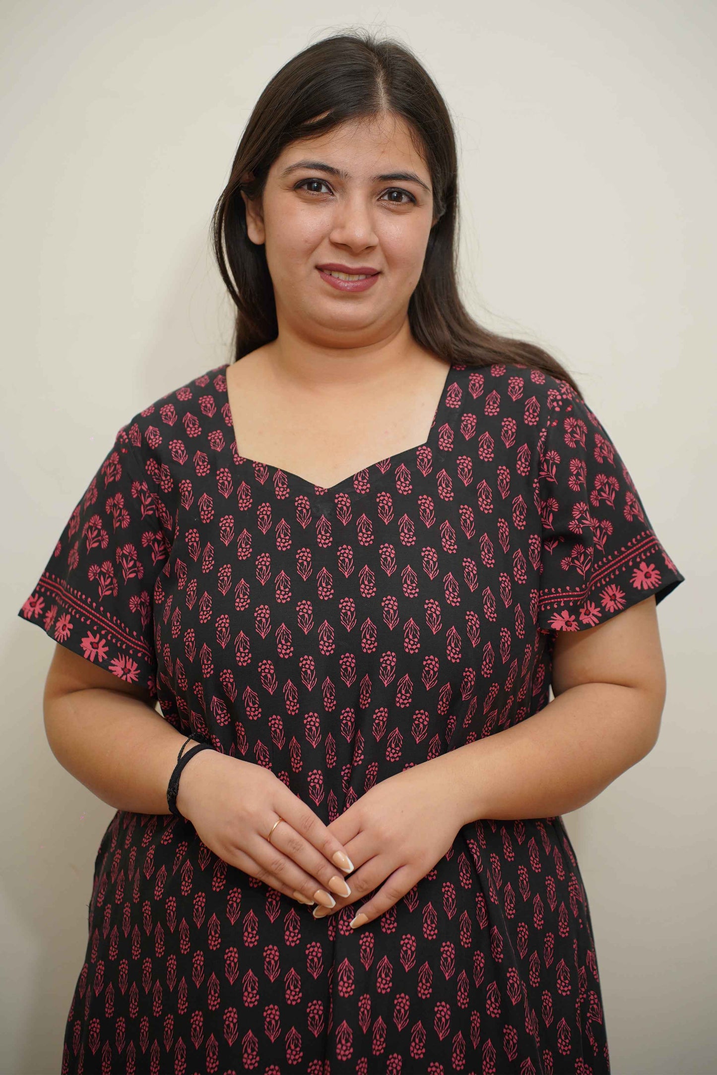 Midnight Blooms Rayon Night Gown