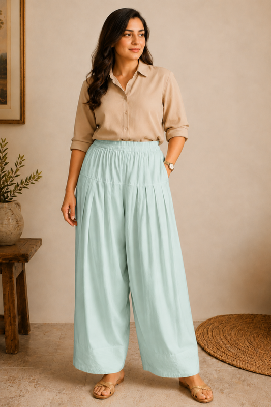 Light Mint Green Rayon Farshi Salwar