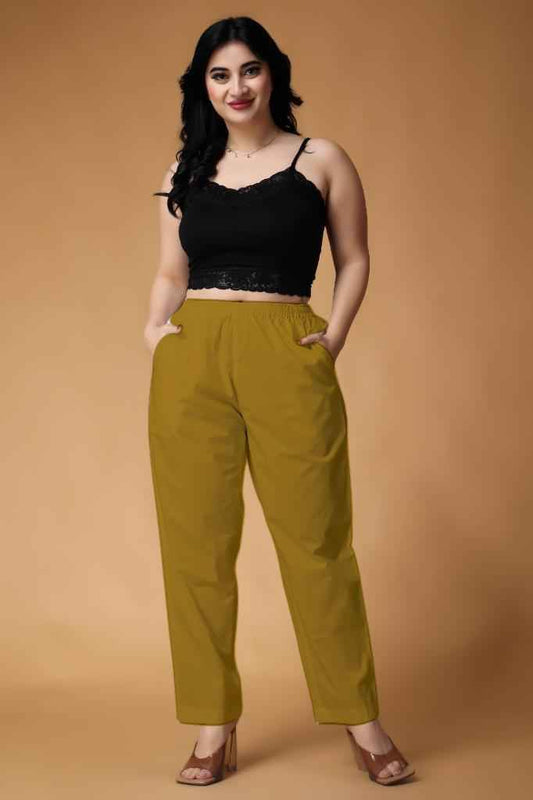 Mustard Cotton Kurti Pant