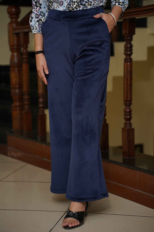Navy Velvet Fleece Pants