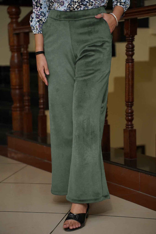 Greeny Velvet Fleece Pants