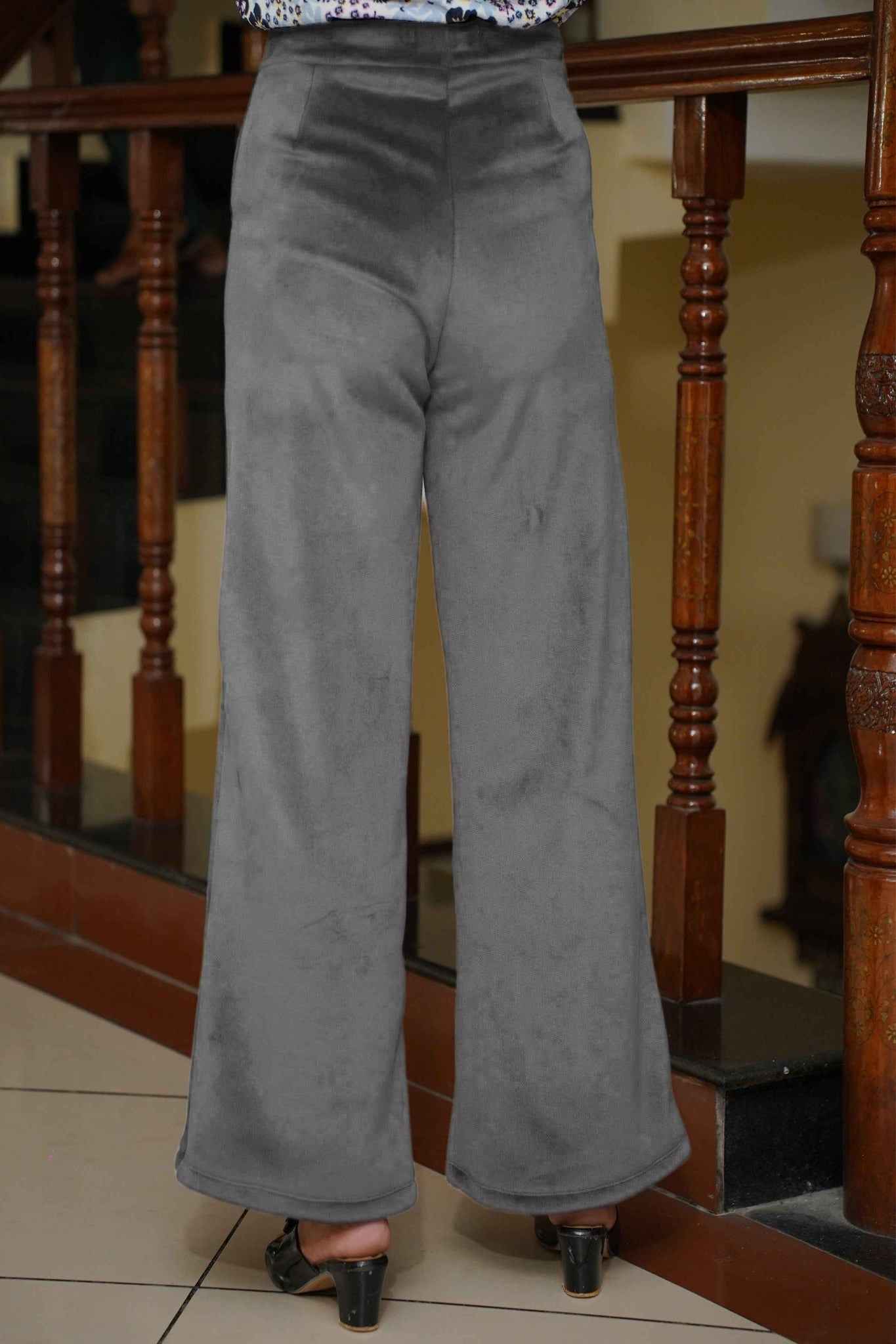 Dark Grey Velvet Fleece Pants