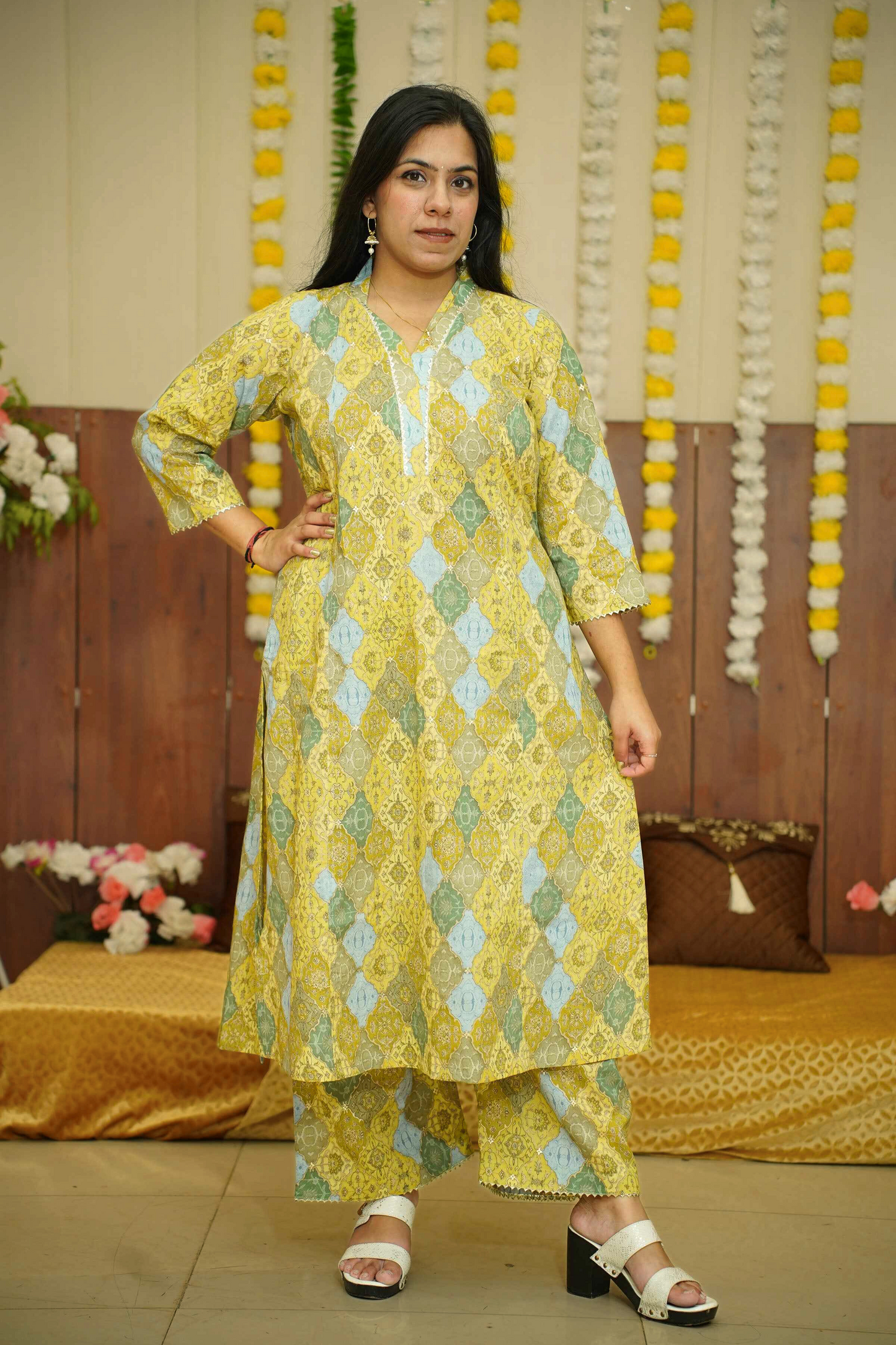 Olive Fusion Co-ord Suit Set