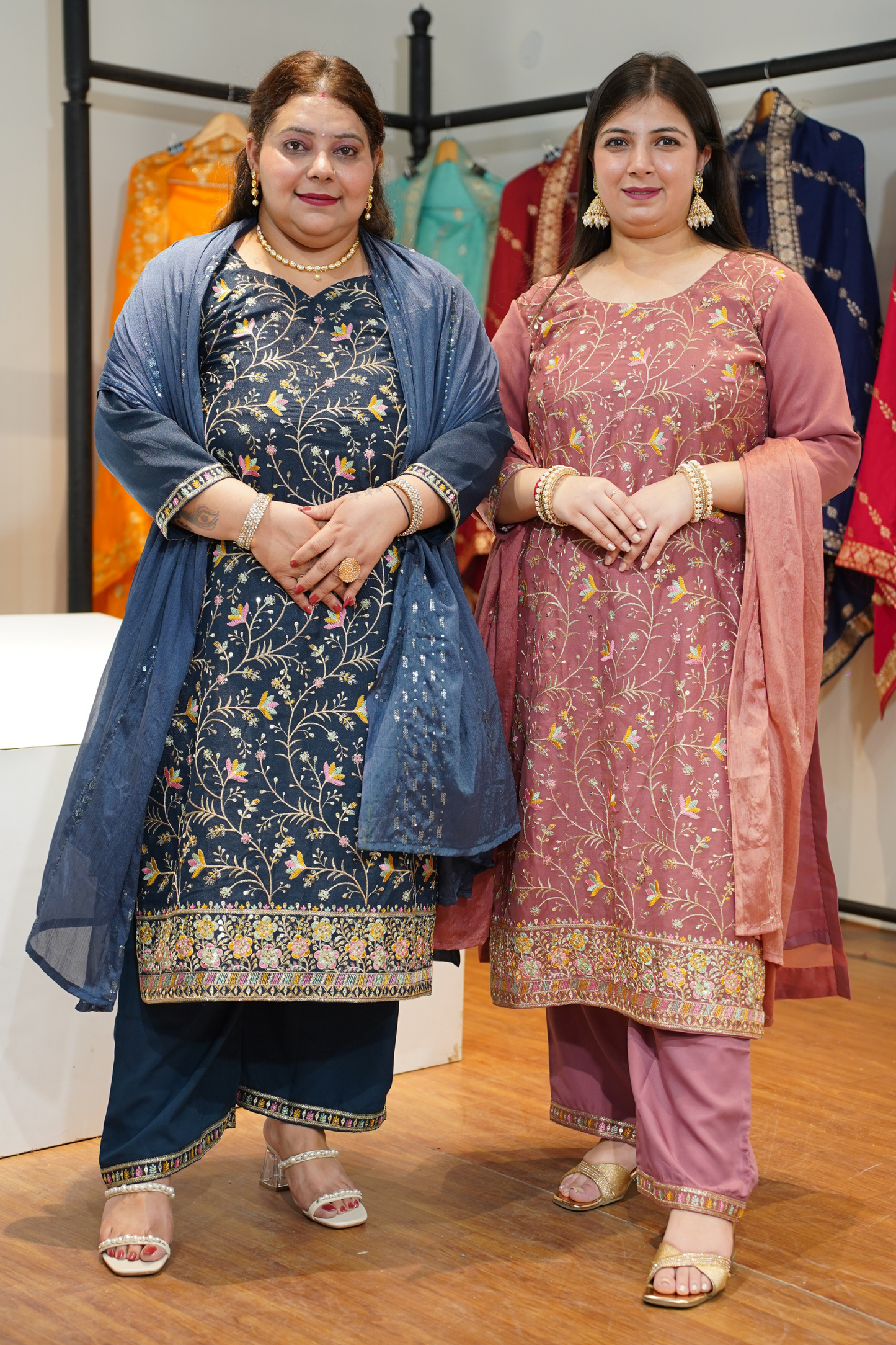 Onion Blush Embroidered Fancy Suit