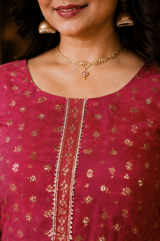 Onion Rose Jacquard Pant Suit