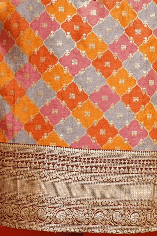 Amaira Saffron Suit Set in Jacquard Silk