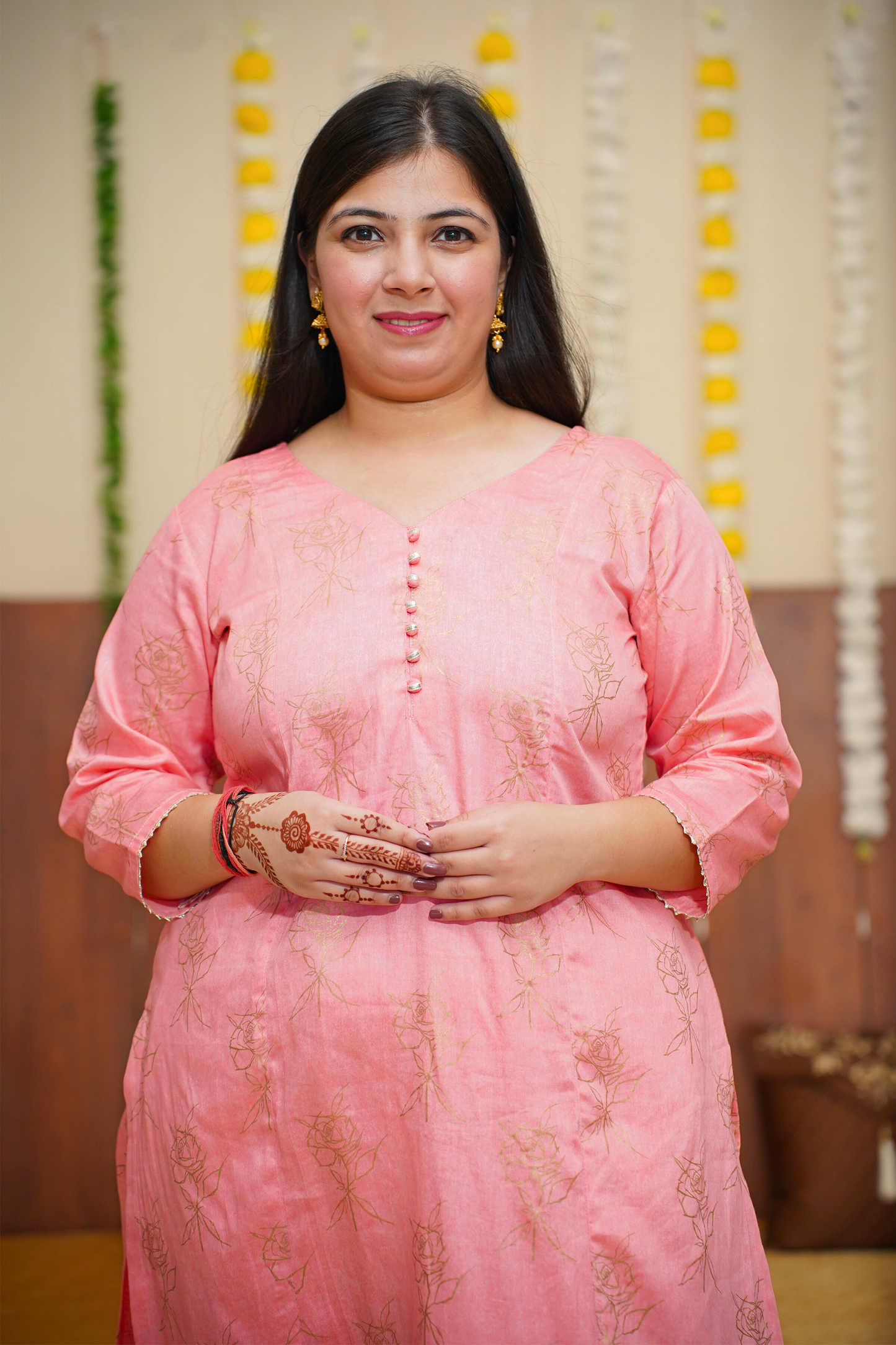 Peach A-Line Co-ord Suit Set