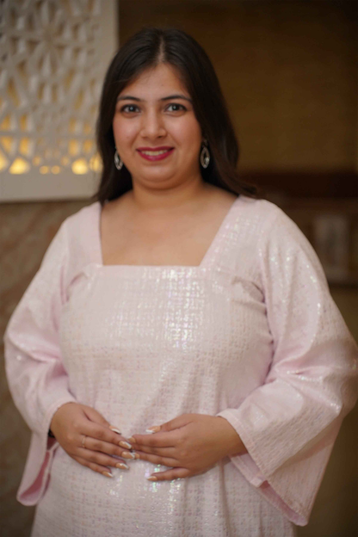 Blush Velvet Glimmer Calf Dress