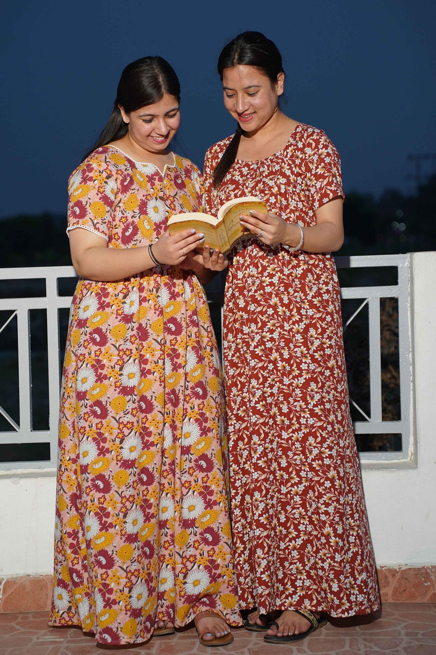Buy Plus Size Floral Vibrance Rayon Night Gown At Apella | Sizes XS to 10 XL | India | Free Delivery | Customized