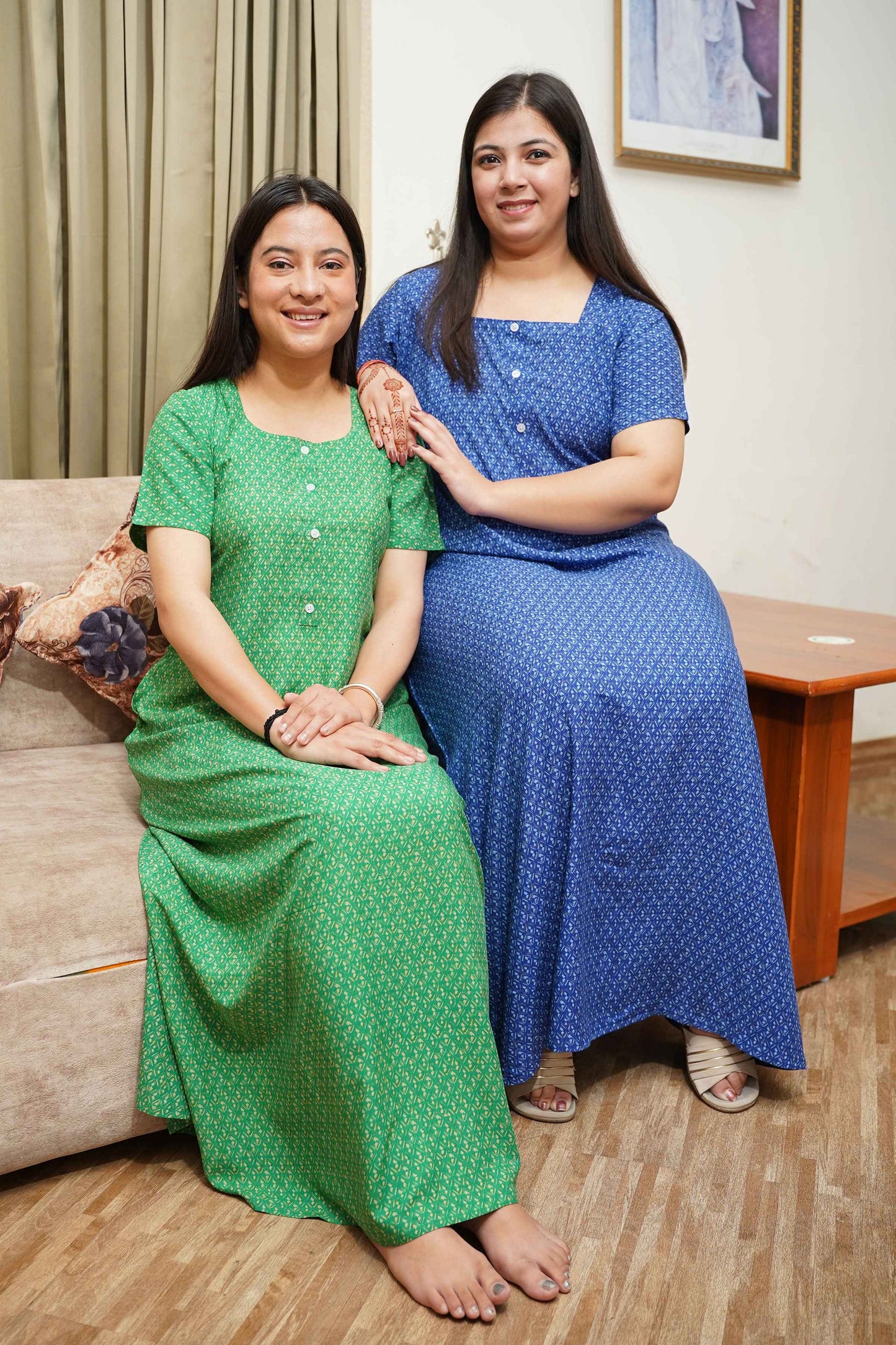 Pine Green Rayon Night Gown