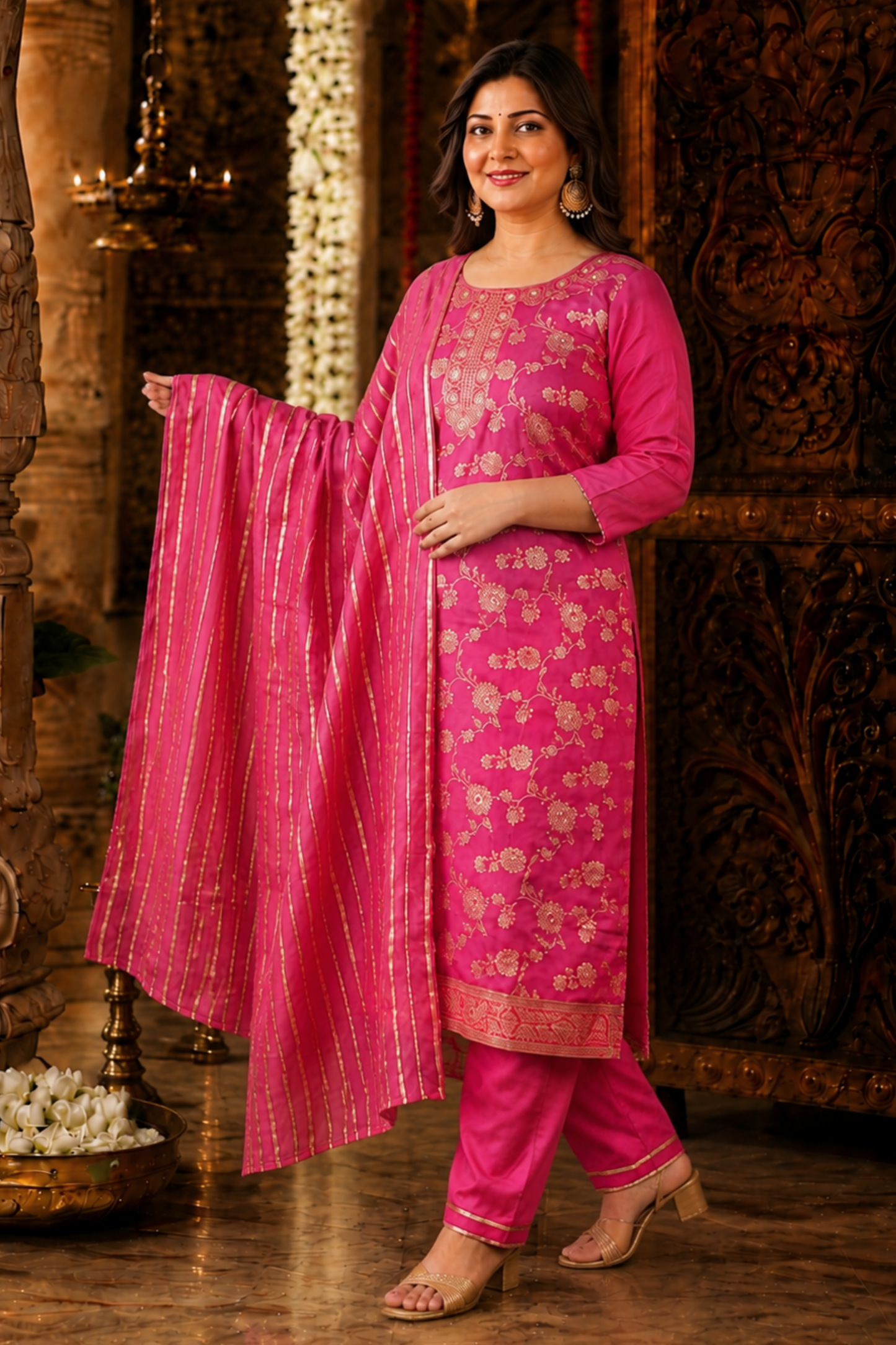 Tickle Me Pink Silk Suit Set